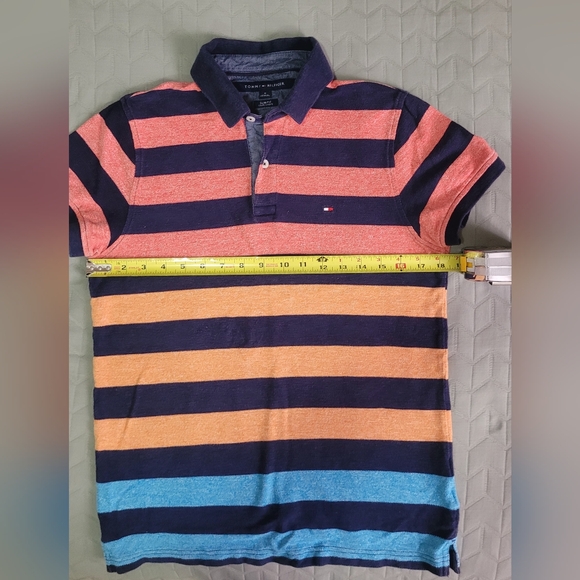 Tommy Hilfiger Slim Fit Striped Polo Shirt – Size M - Picture 9 of 12